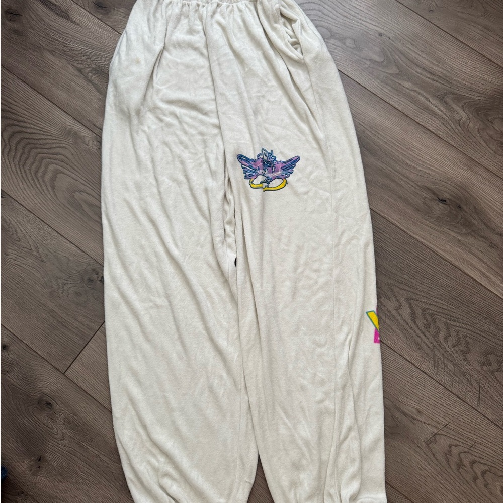 Boys Lie Cream Track Pants with Graphic Detail
